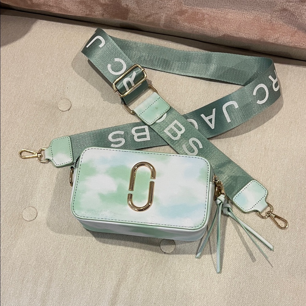 Designer Inspired Green Crossbody Bag with Adjustable Strap